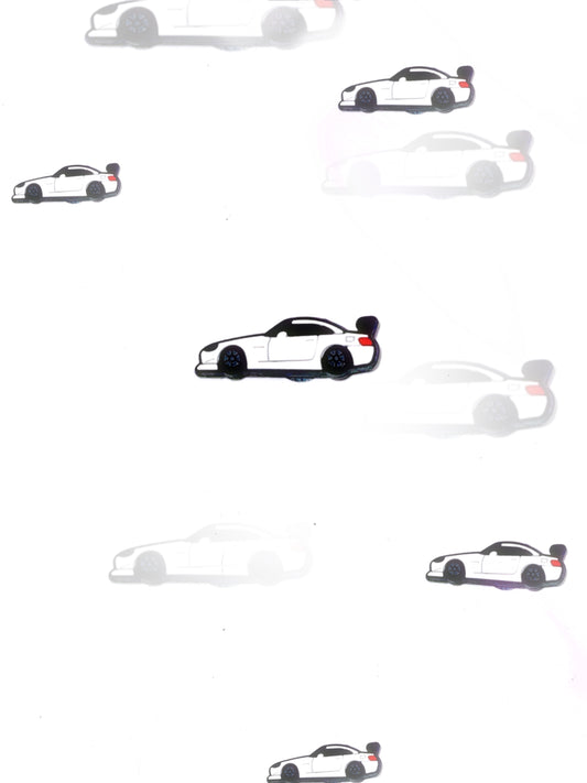 White sports car croc charm