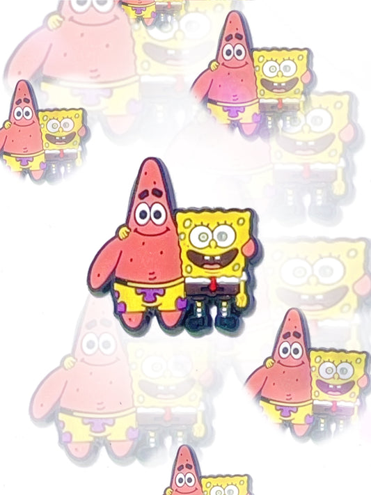 Patrick & Spongebob croc charm